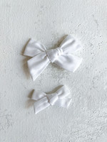 Elitaire Petite Classic White Hair Bow Clip