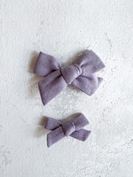 Elitaire Petite Linen Classic Lavender Hair Bow Clip