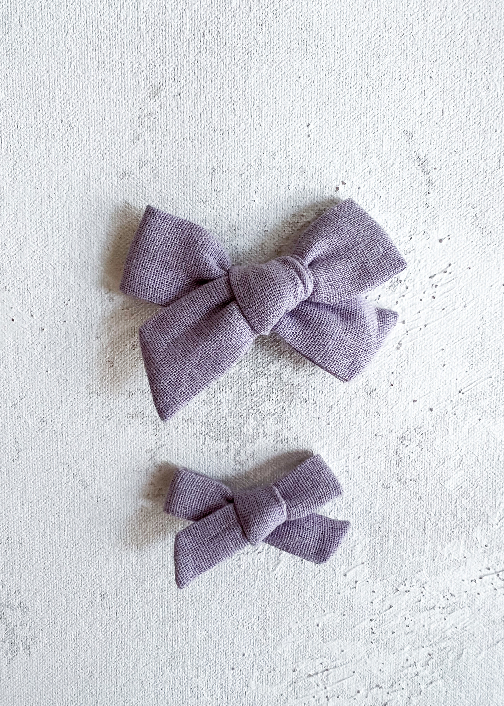 Elitaire Petite Linen Classic Lavender Hair Bow Clip