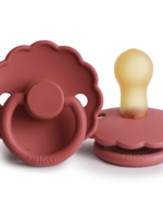 Elitaire Petite FRIGG Daisy Natural Rubber Pacifier in Scarlet (6-18 Months)