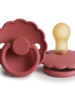 Elitaire Petite FRIGG Daisy Natural Rubber Pacifier in Scarlet (0-6 Months)