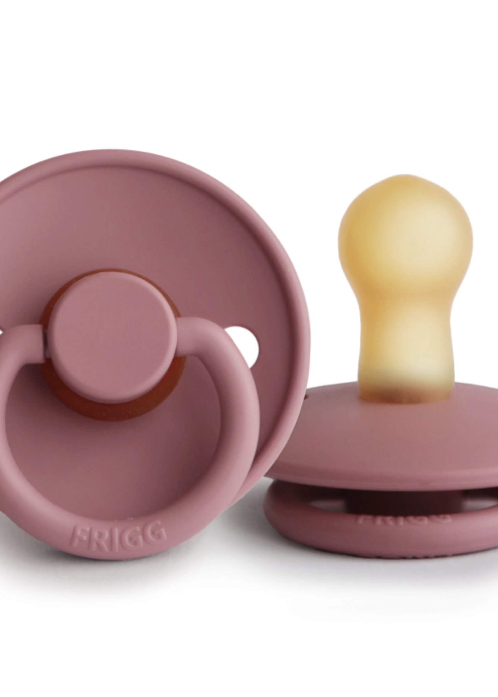 Elitaire Petite FRIGG Natural Rubber Pacifier in Dusty Rose (6-18 Months)