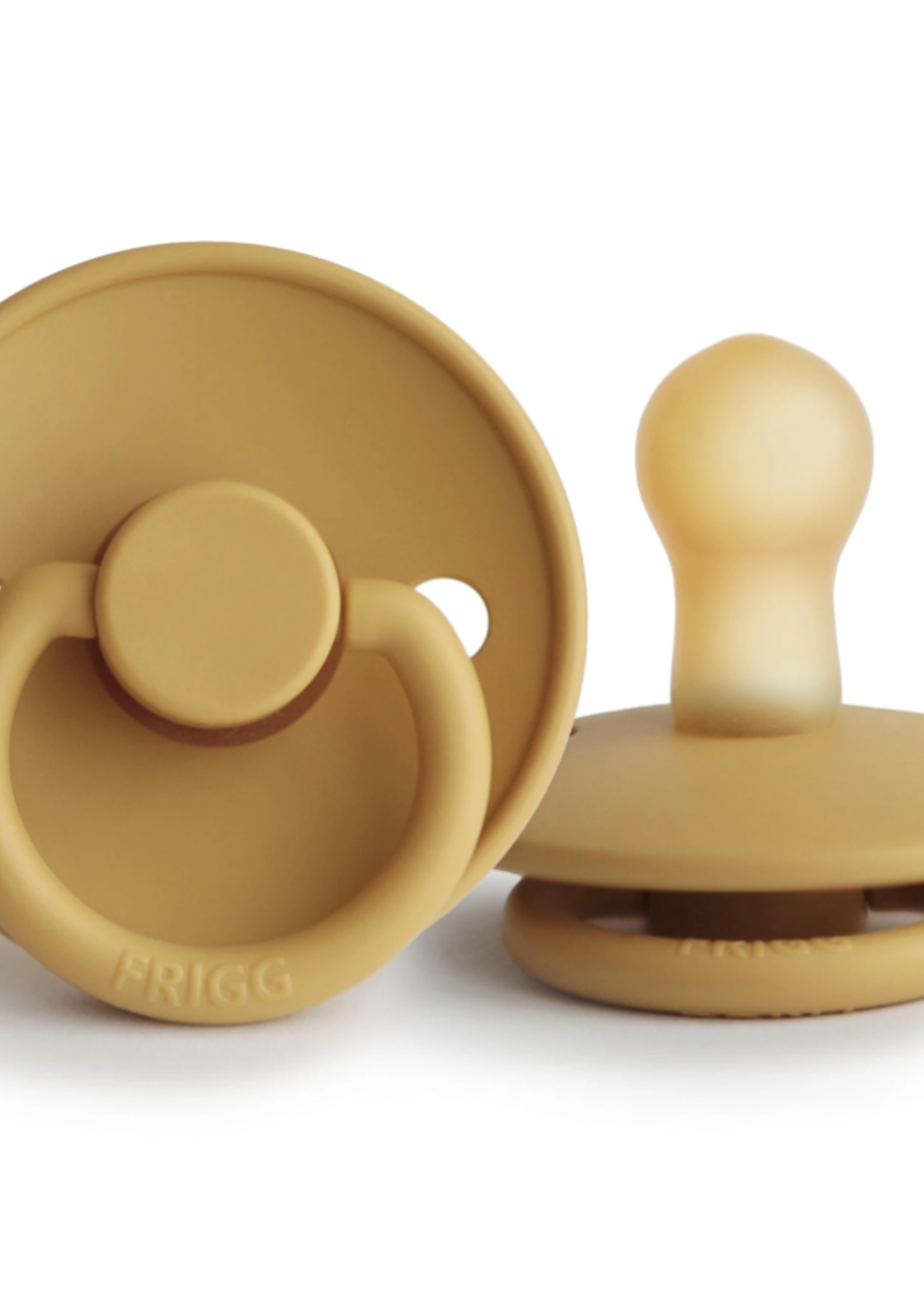 Elitaire Petite FRIGG Natural Rubber Pacifier in Honey Gold (0-6 Months)