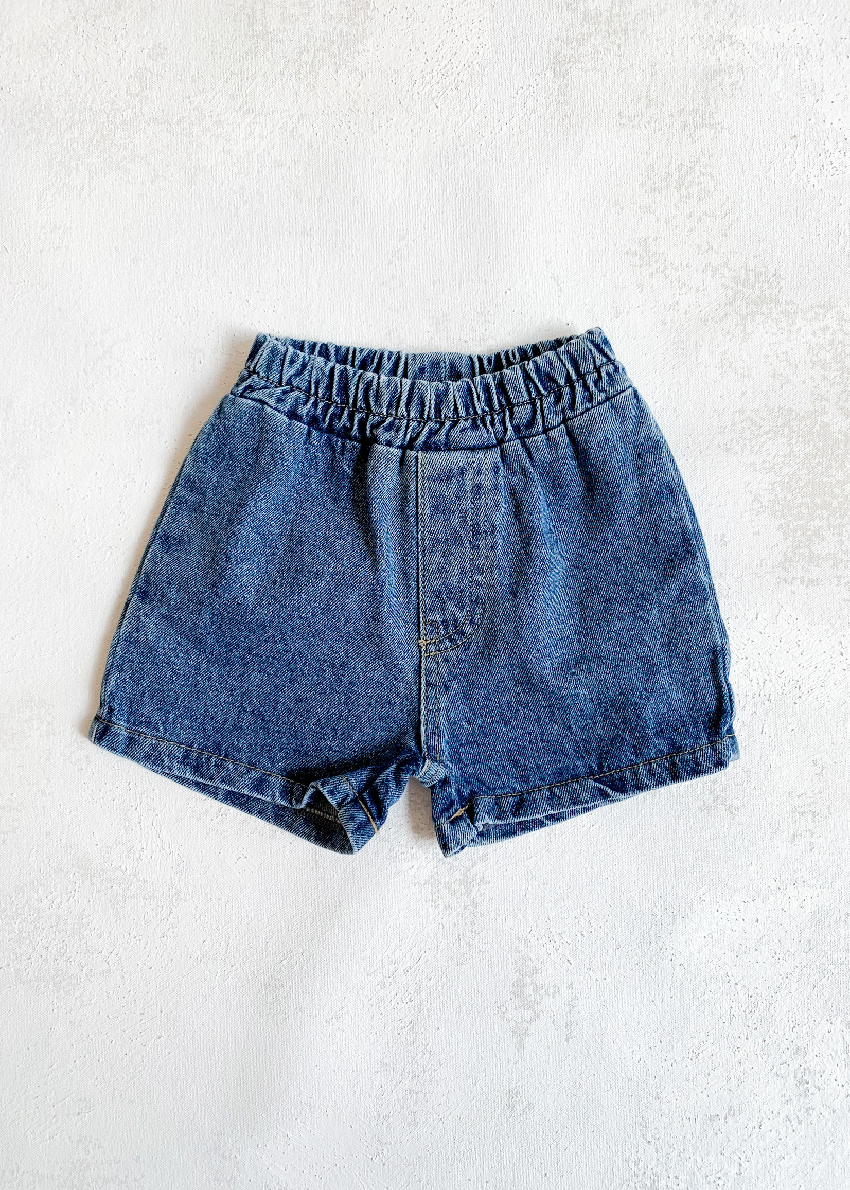 Elitaire Petite Dark Wash Denim Shorts