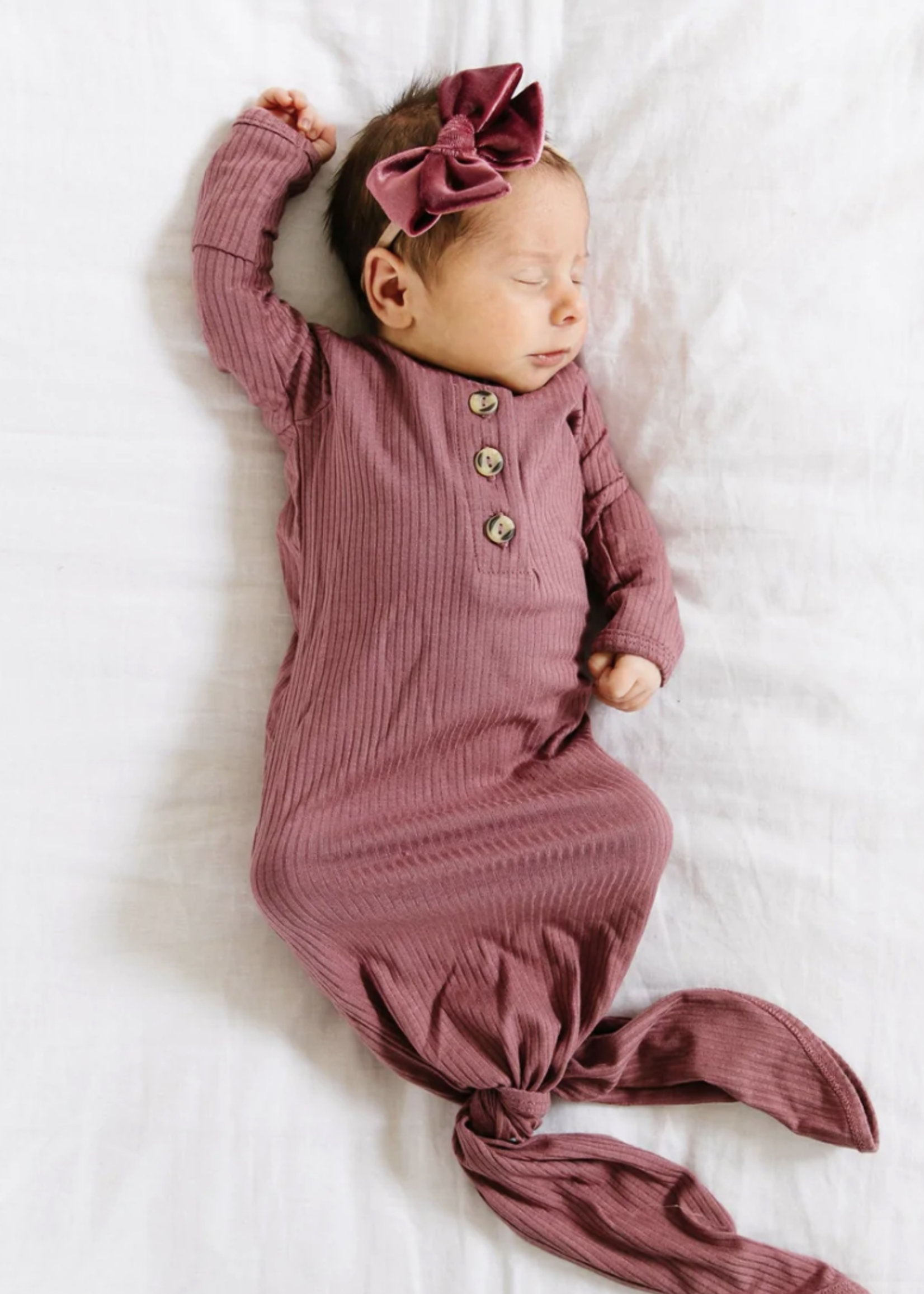 Elitaire Petite Marjorie Ribbed Knitted Gown Newborn-3M