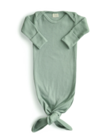 Elitaire Petite Ribbed Knotted Gown in Roman Green (0-3M)