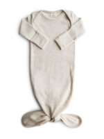 Elitaire Petite Ribbed Knotted Gown in Beige (0-3M)