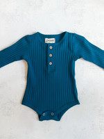 Elitaire Petite Adams Ribbed Henley in Blue