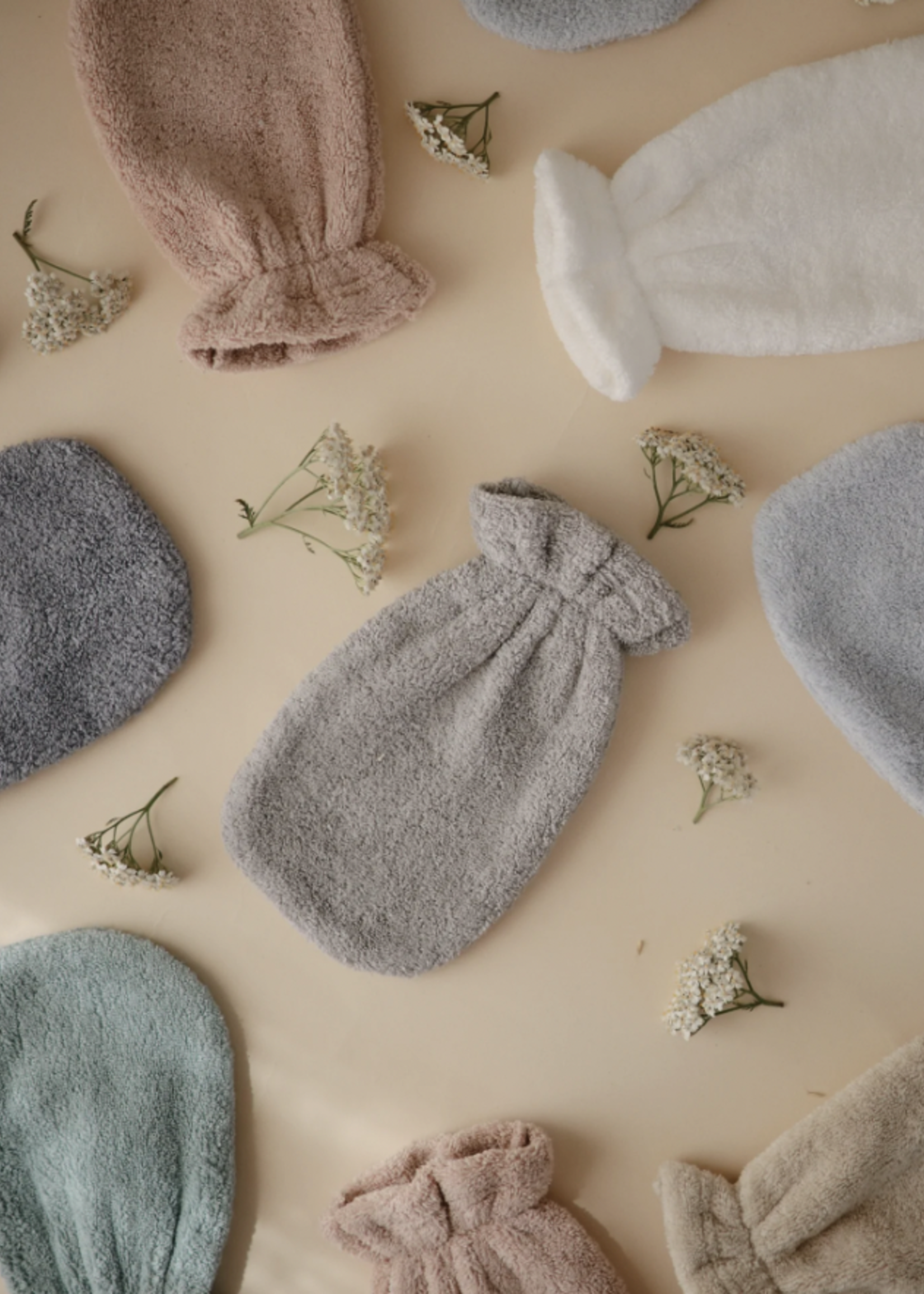 Elitaire Petite Organic Cotton Bath Mitt 2-pk in Pearl