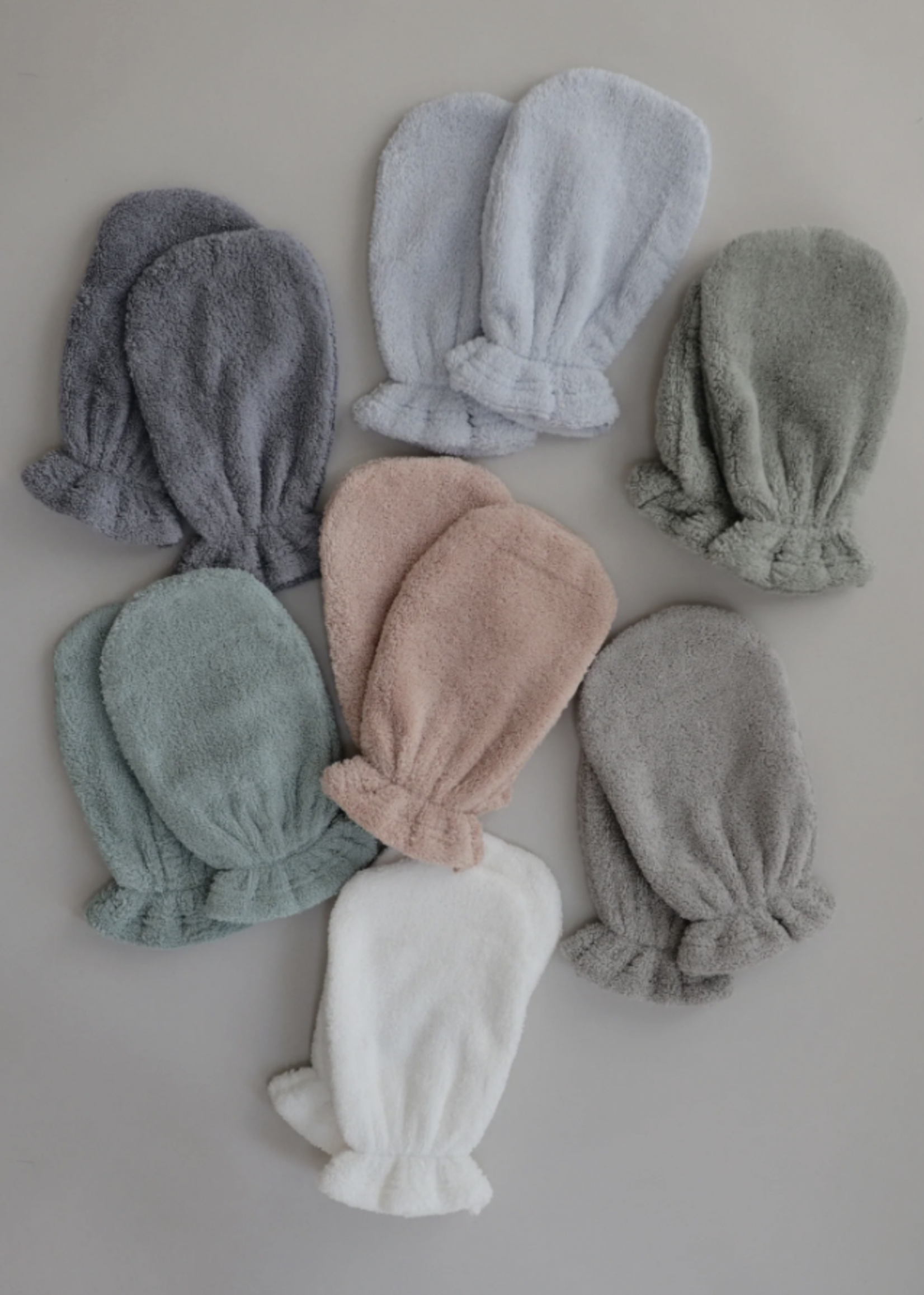 Elitaire Petite Organic Cotton Bath Mitt 2-pk in Pearl