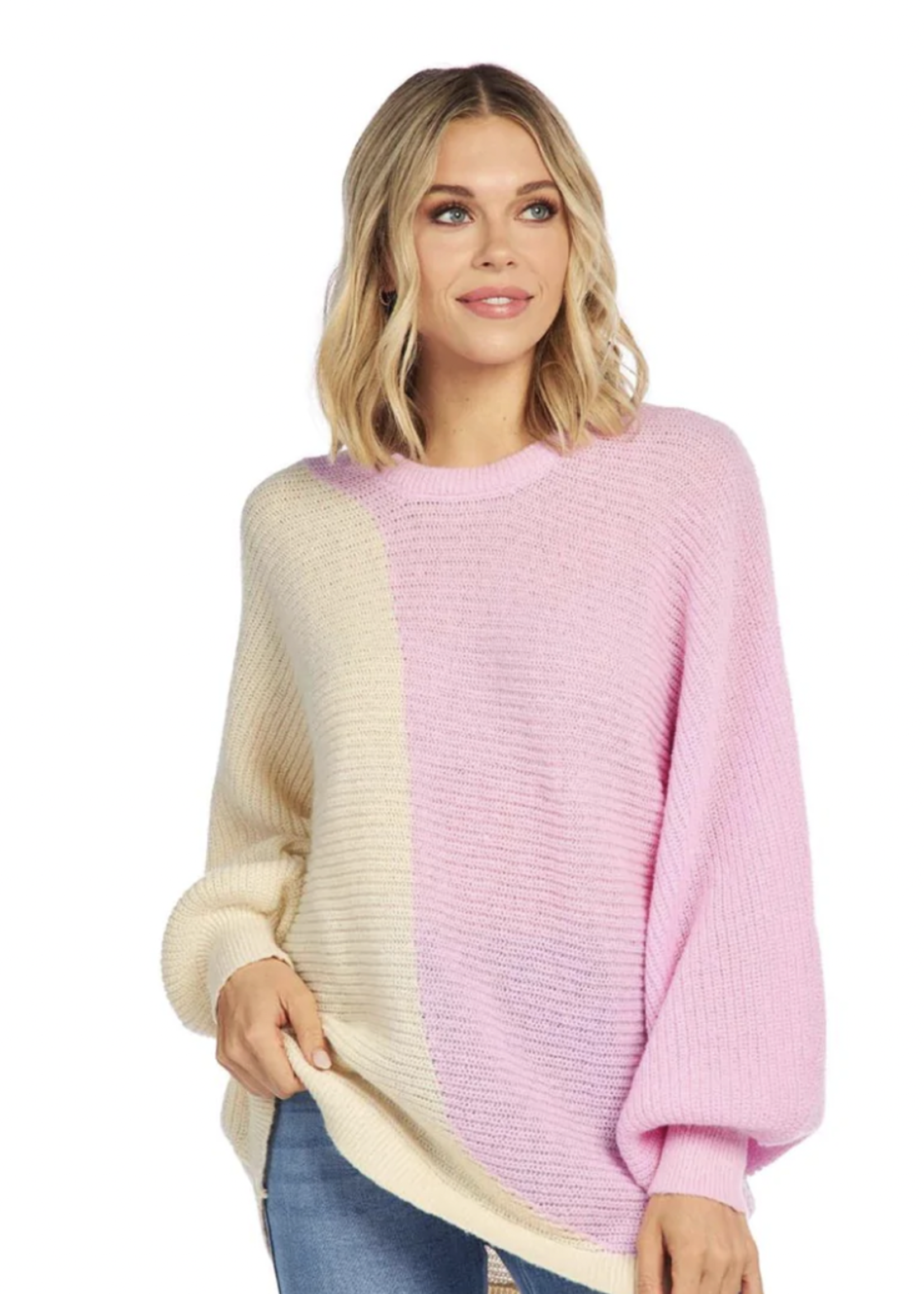 Oversized Colorblock Sweater - Elitaire Boutique