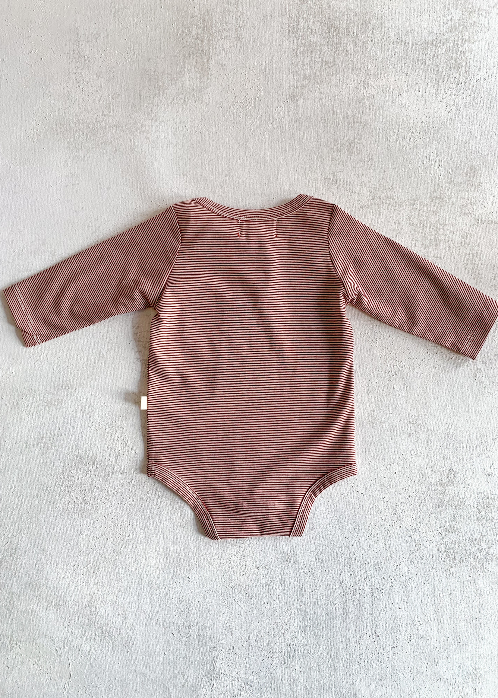 Elitaire Petite Tellico Stripe Onesie in Red