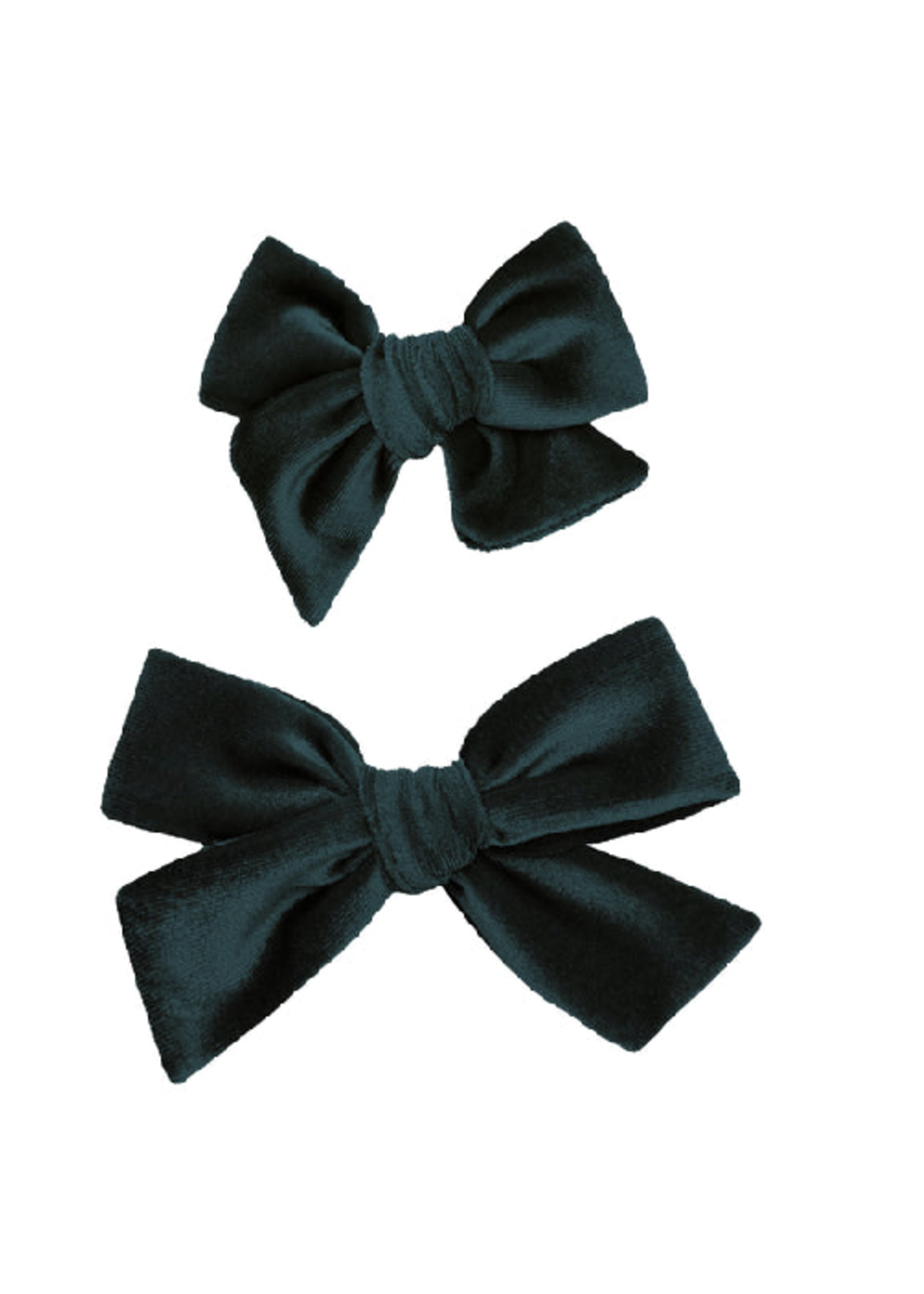 Elitaire Petite Small Velvet Bow Clip - Emerald