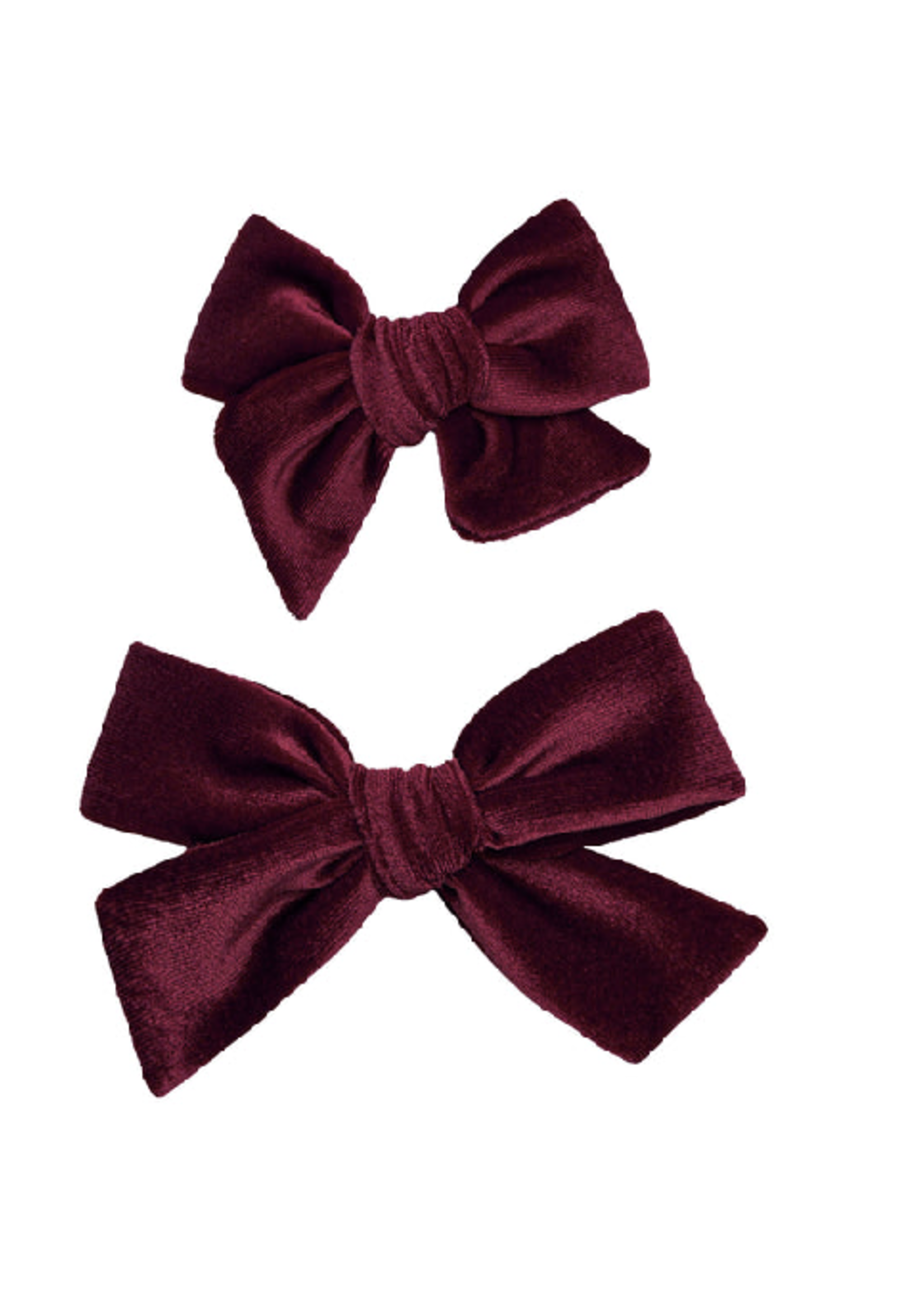 Elitaire Petite Small Velvet Bow Clip - Wine