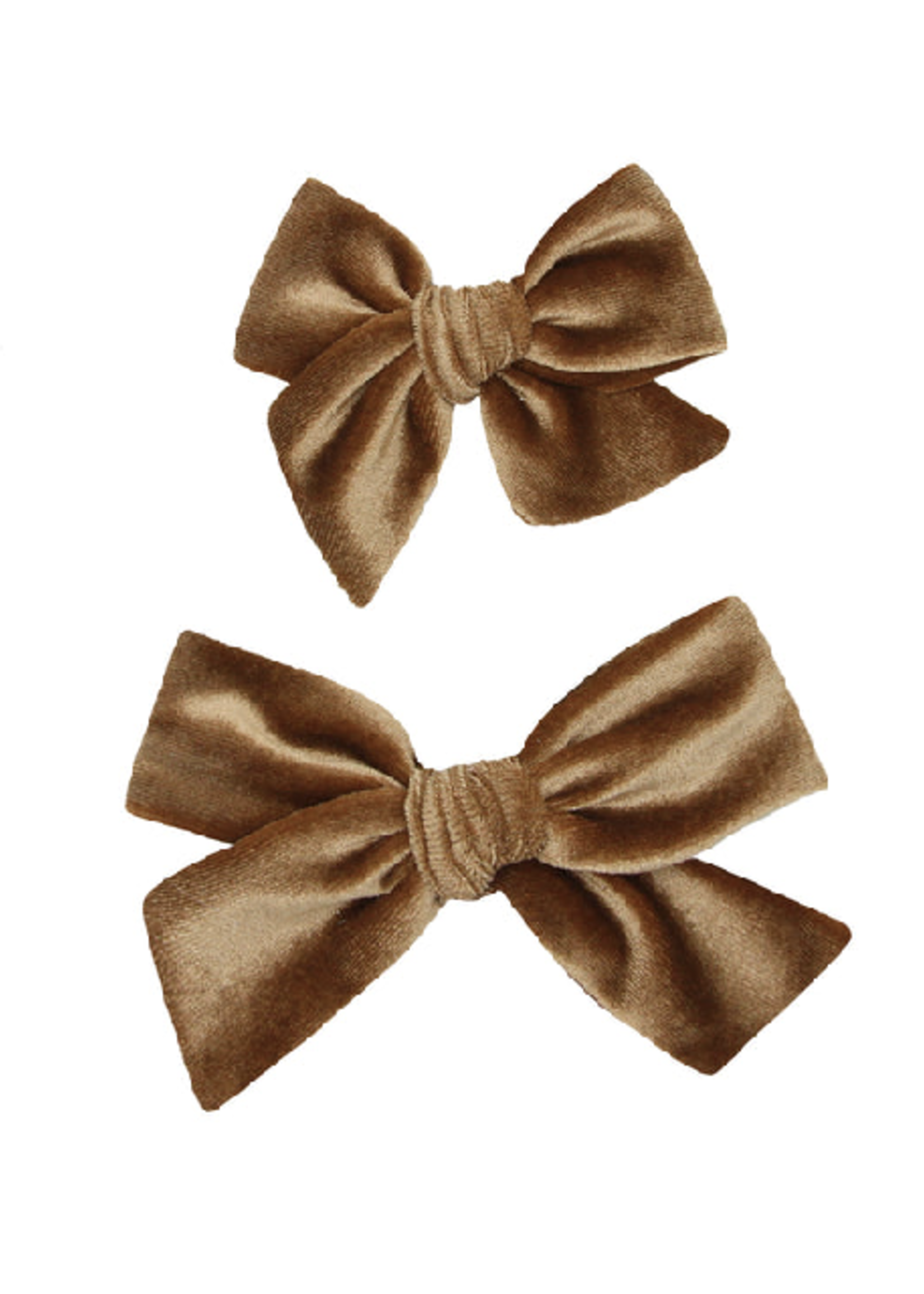 Elitaire Petite Small Velvet Bow Clip - Cinnamon