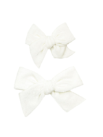 Elitaire Petite Small Velvet Bow Clip - Ivory