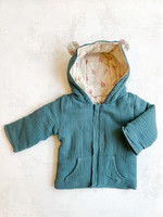 Elitaire Petite Austell Zipped Jacket in Teal Leaves