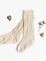 Elitaire Petite Oatmeal Cable Knit Knee High Socks