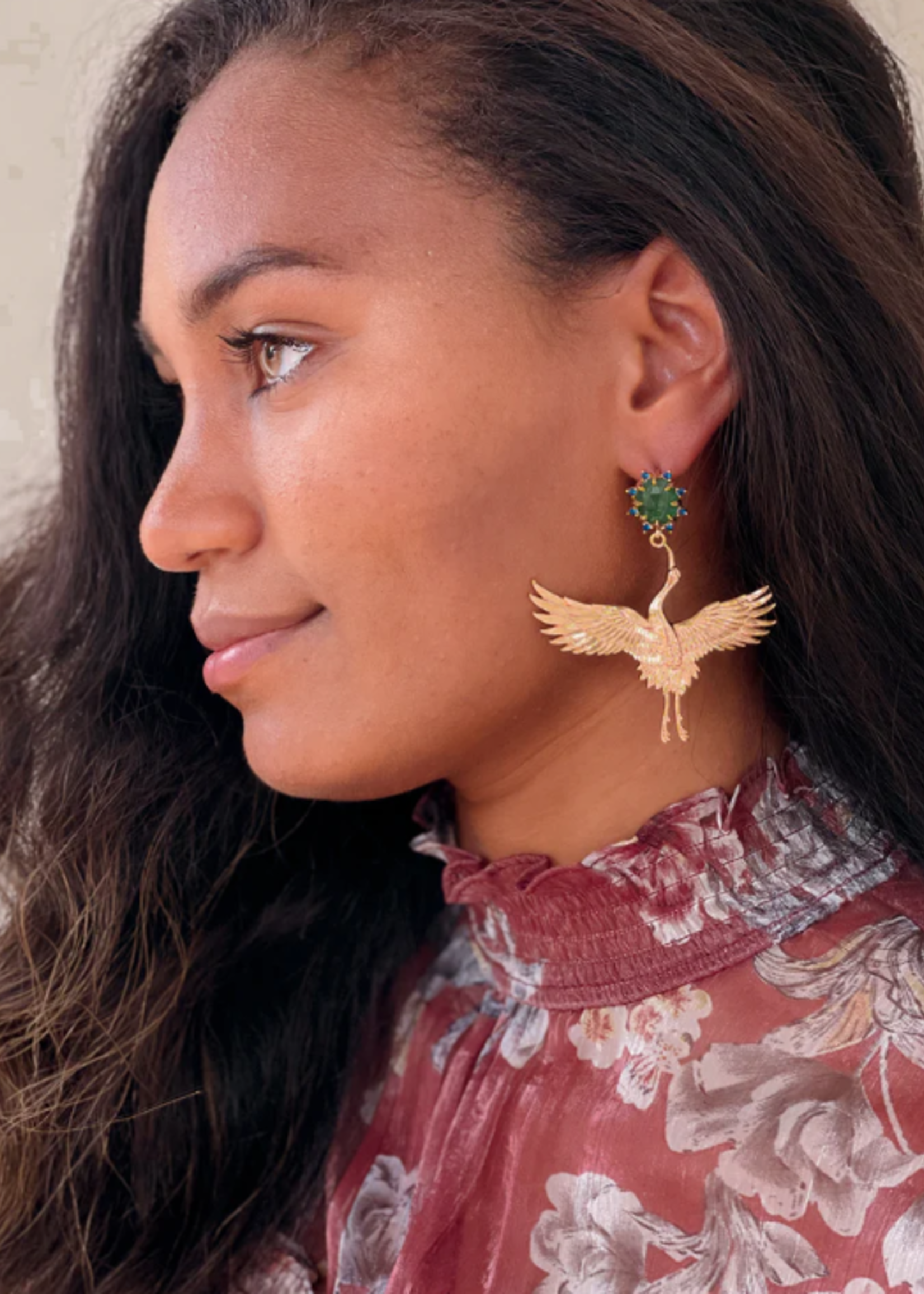 Elitaire Boutique By The Lake Crane Bird Earrings