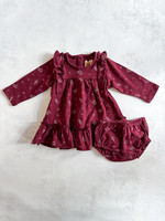 Elitaire Petite Aswen Dress in Holly Burgundy