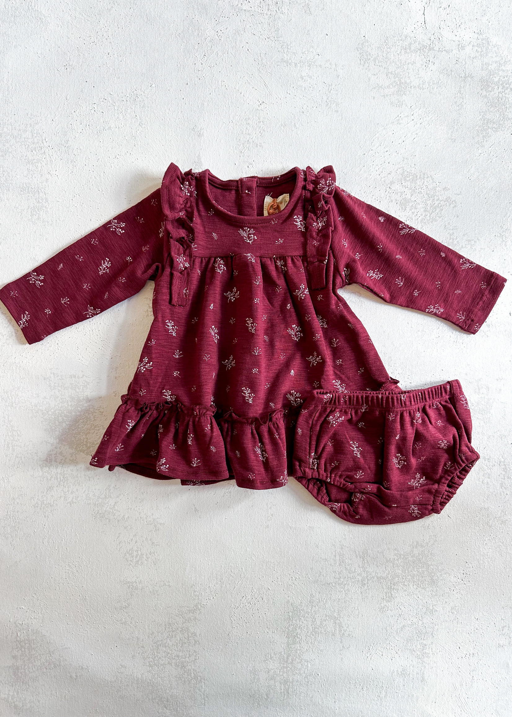 Elitaire Petite Aswen Dress in Holly Burgundy