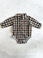 Elitaire Petite Jasper Onesie & Shirt in Brown/Black Plaid