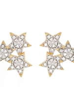 Elitaire Boutique Trio of Stars Gold Studs