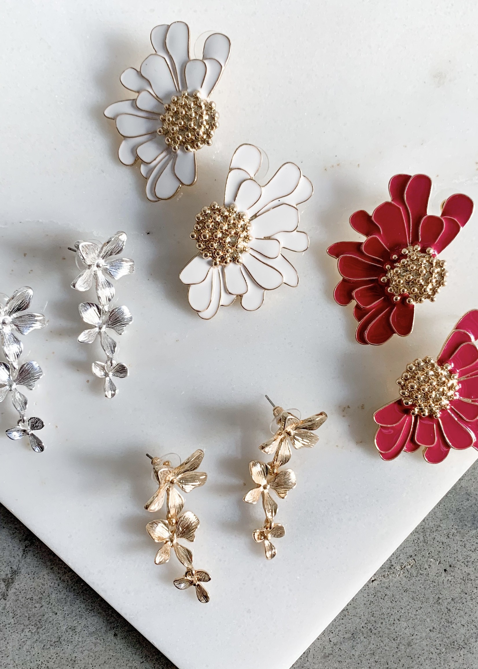 Elitaire Boutique Half Flower Earrings