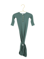 Elitaire Petite Pierce Dusty Emerald Ribbed Knotted Gown NB - 3M