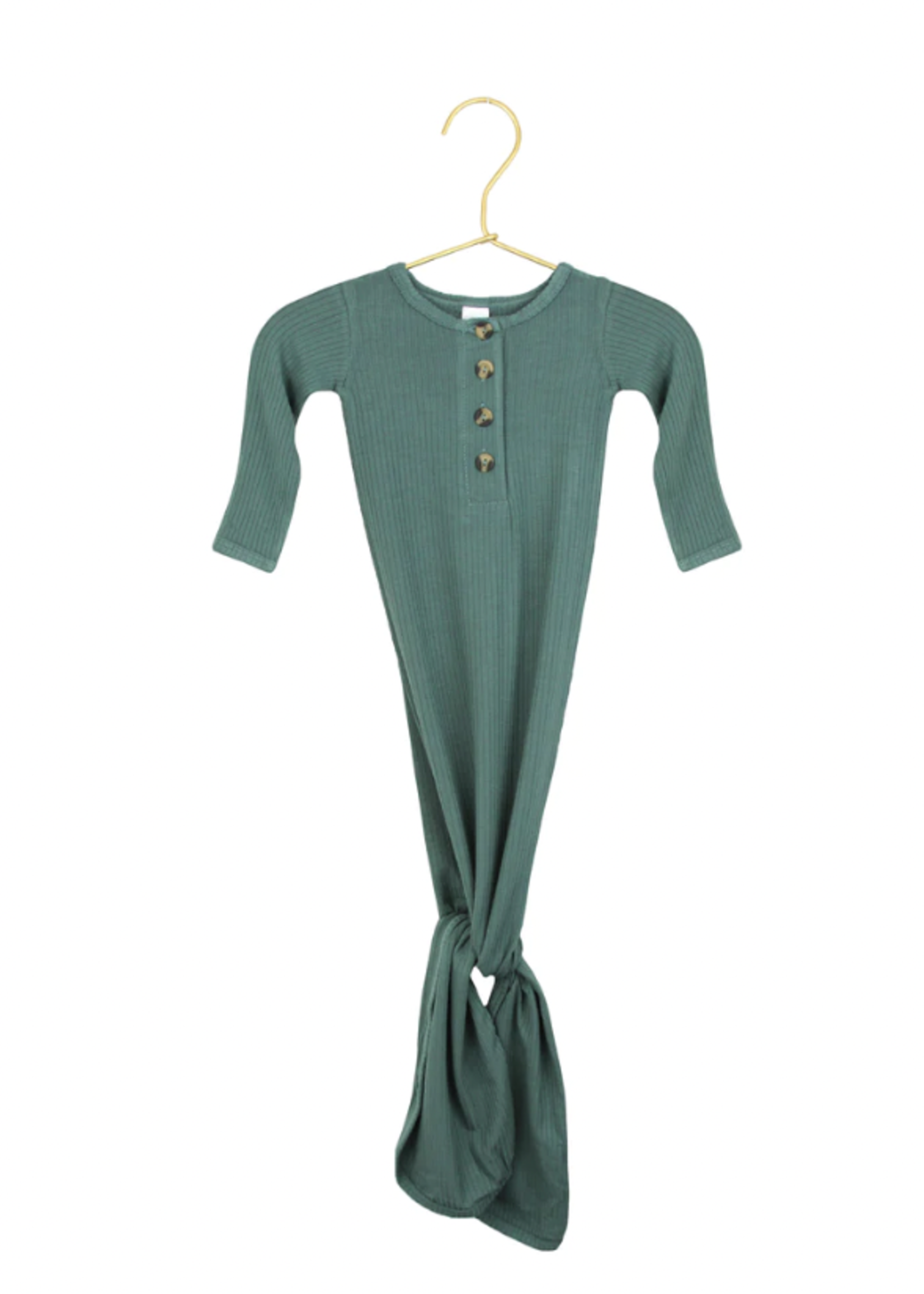 Elitaire Petite Pierce Dusty Emerald Ribbed Knotted Gown NB - 3M