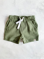 Elitaire Petite Hugo Twill Shorts in Khaki Green