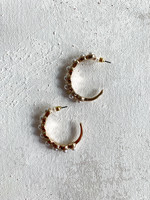 Elitaire Boutique Pearl Pave Hoops