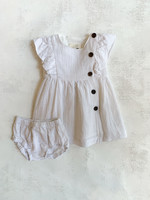 Elitaire Petite Geo Dress in White