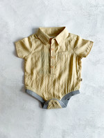 Elitaire Petite Newport Onesie and Shirt in Yellow Grid