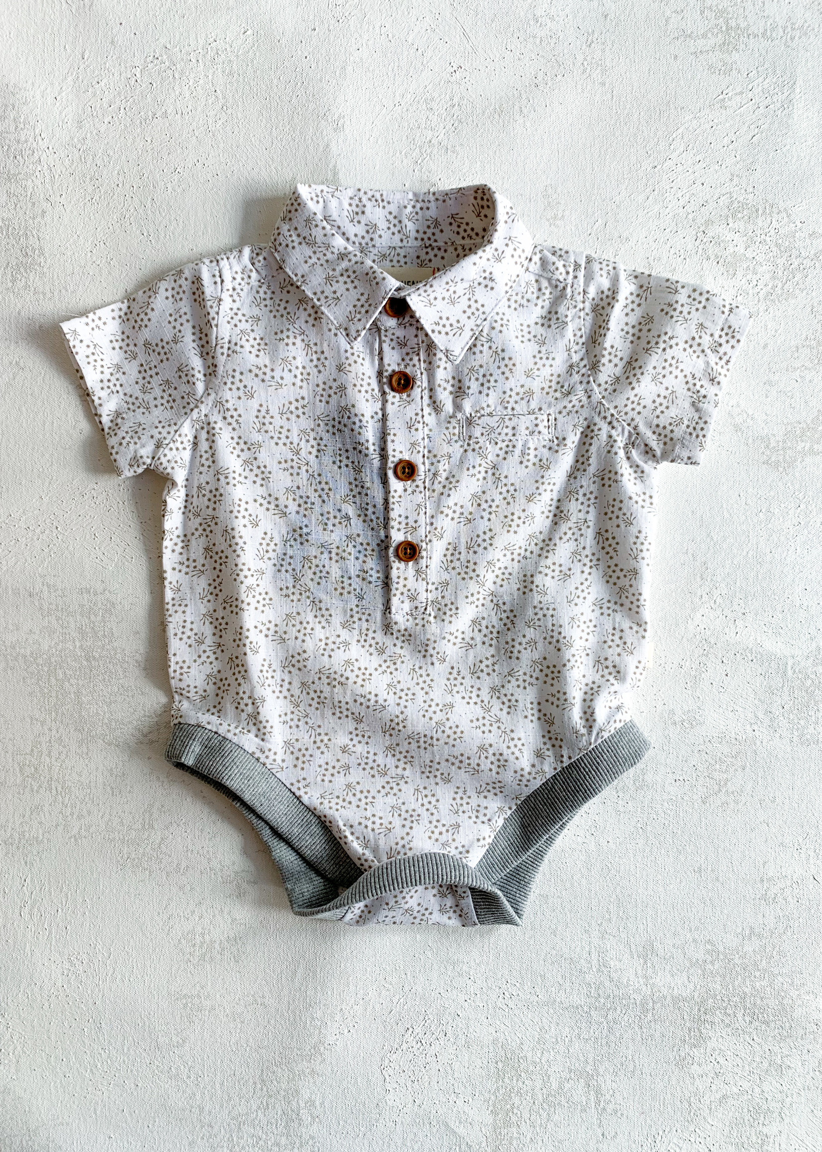 Elitaire Petite Newport Onesie & Shirt in Taupe Floral
