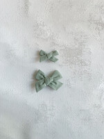 Elitaire Petite Linen Classic Sage Hair Bow Clip