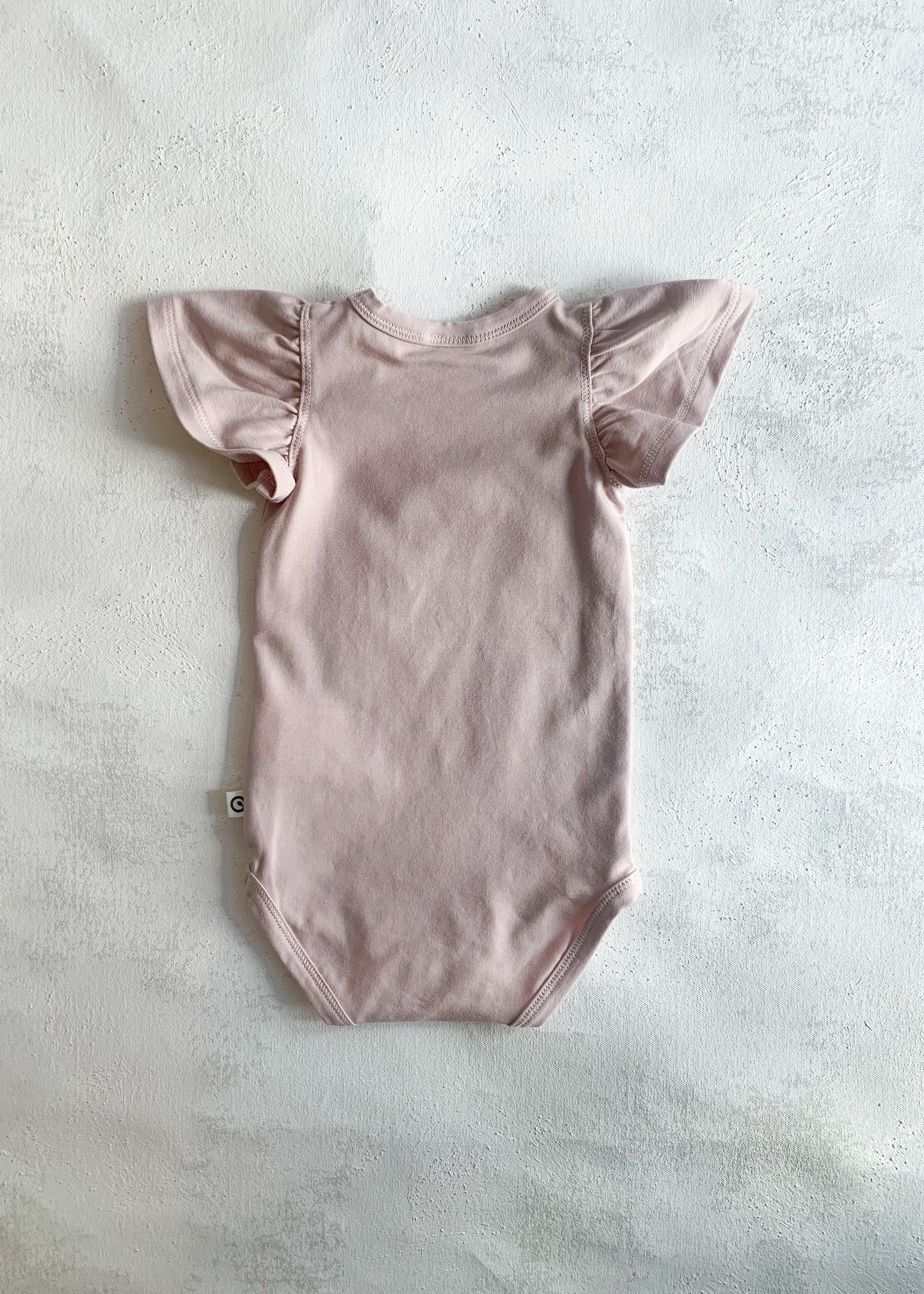 Elitaire Petite Cozy Me Frill Sleeve Onesie in Rose Moon