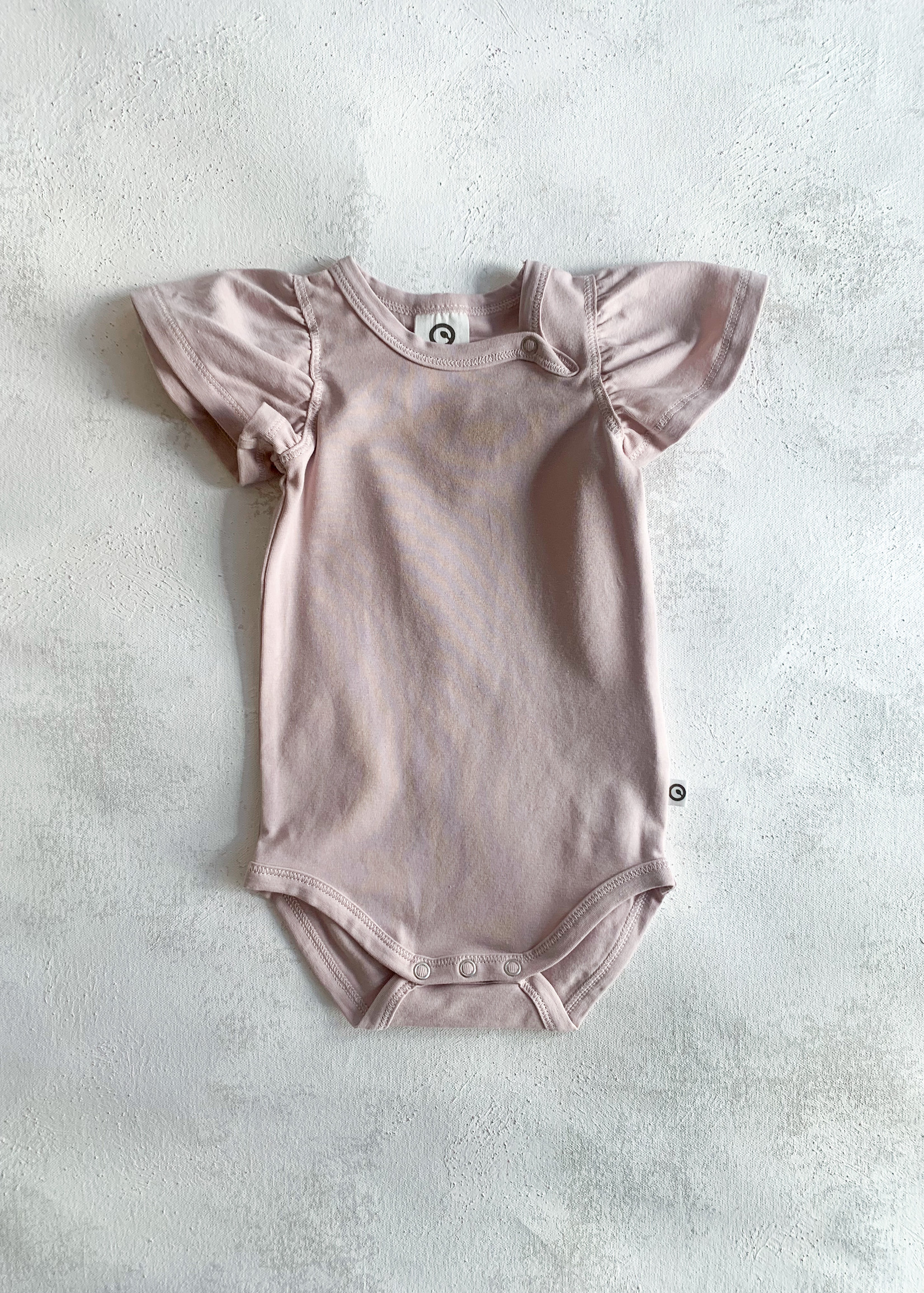 Elitaire Petite Cozy Me Frill Sleeve Onesie in Rose Moon