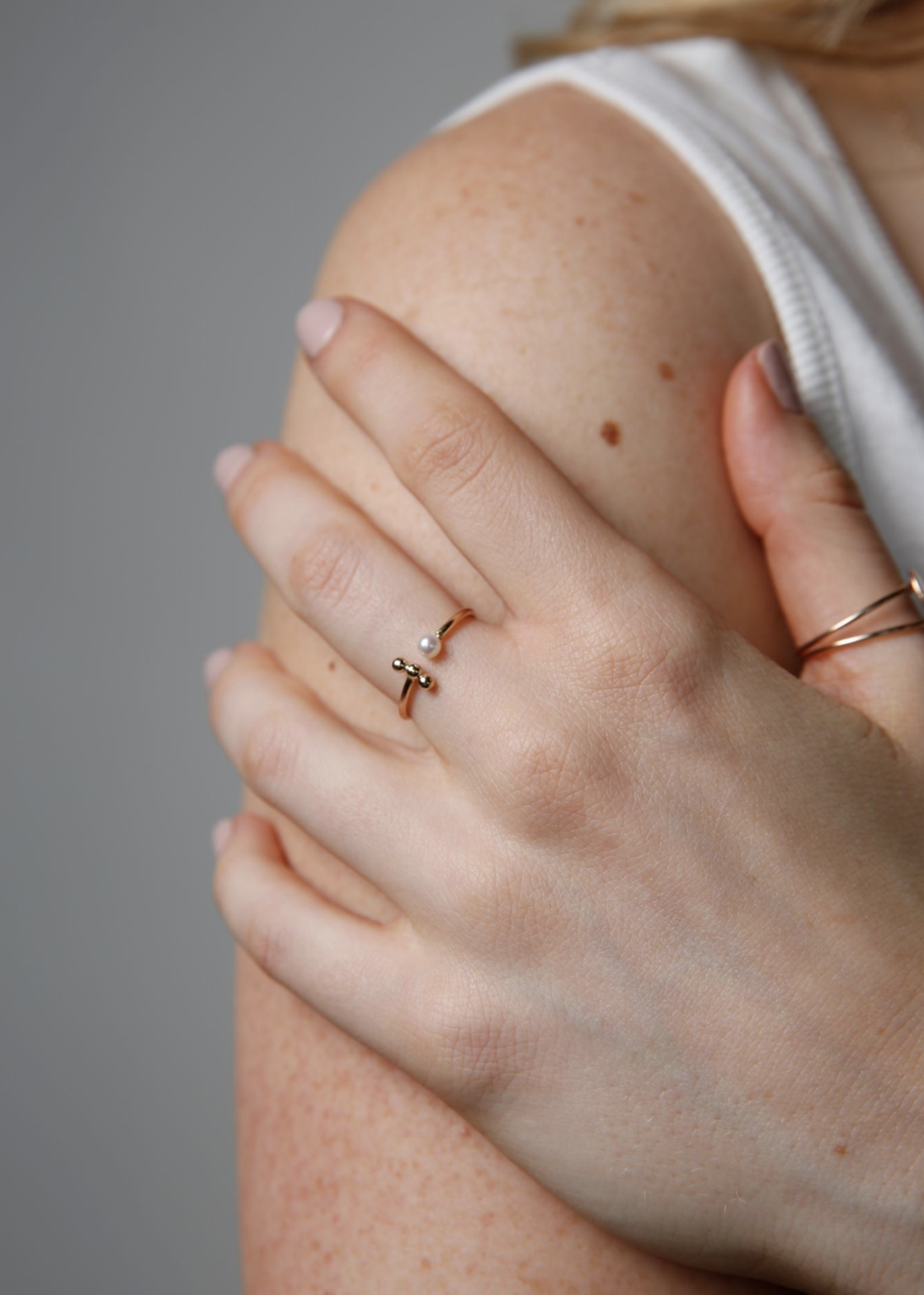 Elitaire Boutique Caesar Open Pearl Ring