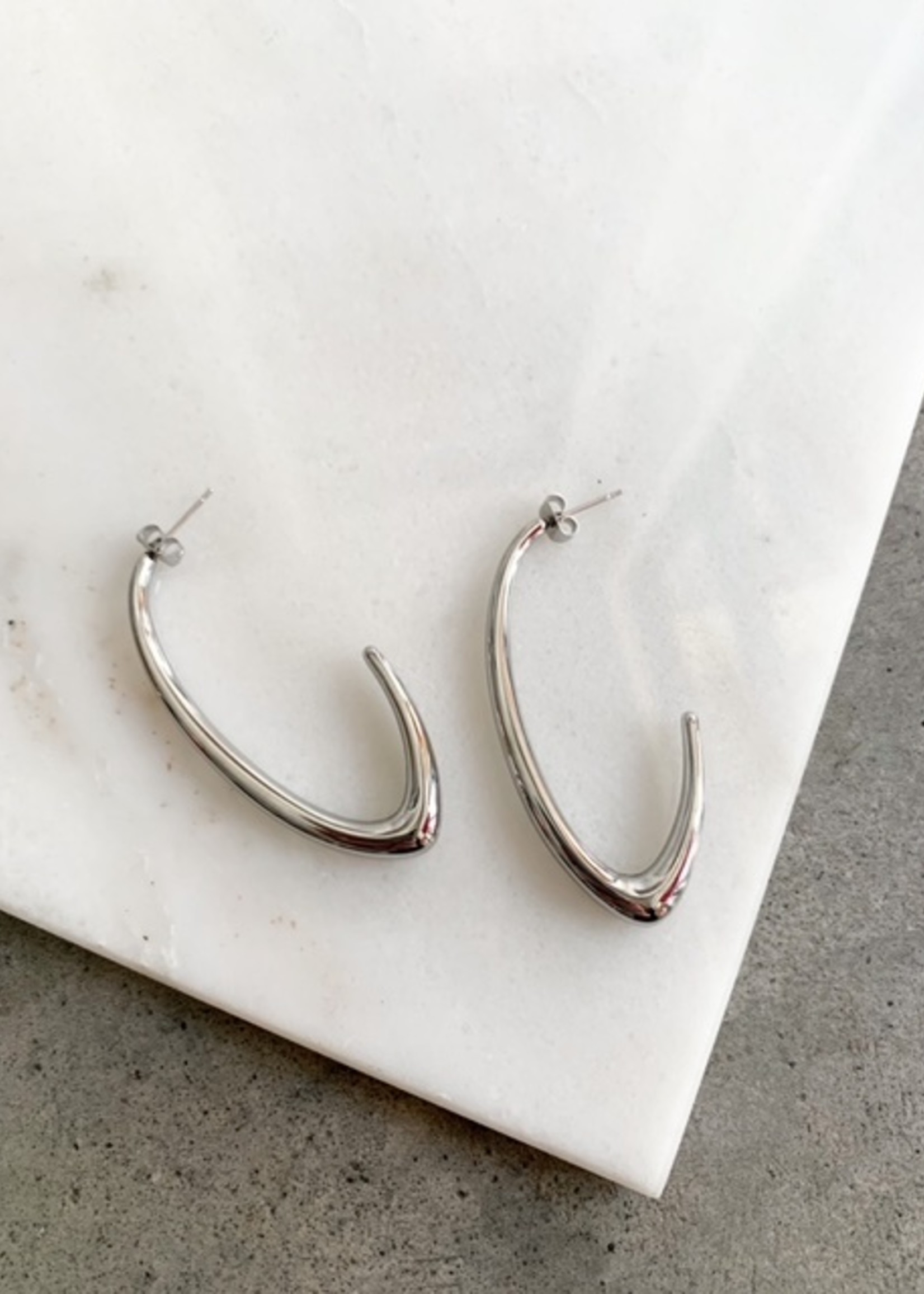 Elitaire Boutique Joanna Hoops in Silver