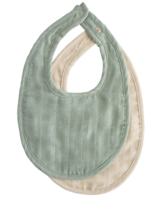 Elitaire Petite Muslin Bibs in Roman Green + Fog