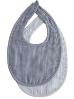 Elitaire Petite Muslin Bibs in Tradewinds + Baby Blue