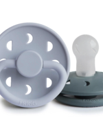 Elitaire Petite FRIGG Moon Silicone Baby Pacifier Set (Powder Blue/Slate)