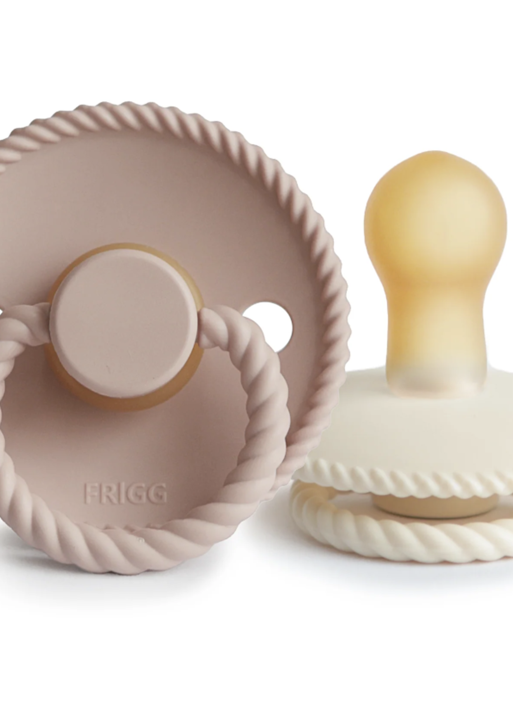 Elitaire Petite FRIGG Rope Natural Rubber Baby Pacifier Set (Blush/Cream)