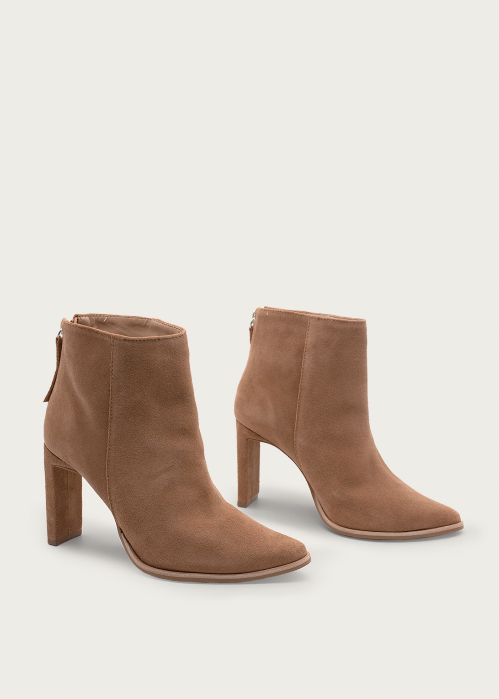 Elitaire Boutique Cologne Suede High Heeled Boot in Caramel