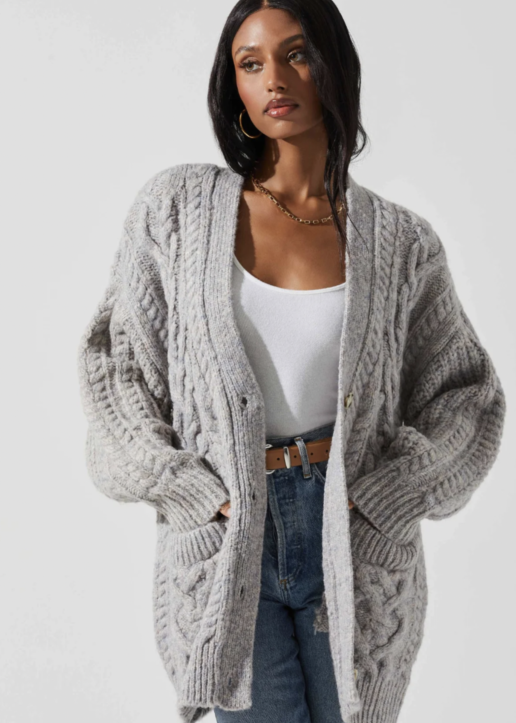 Elitaire Boutique Charlie Cardigan in Gray