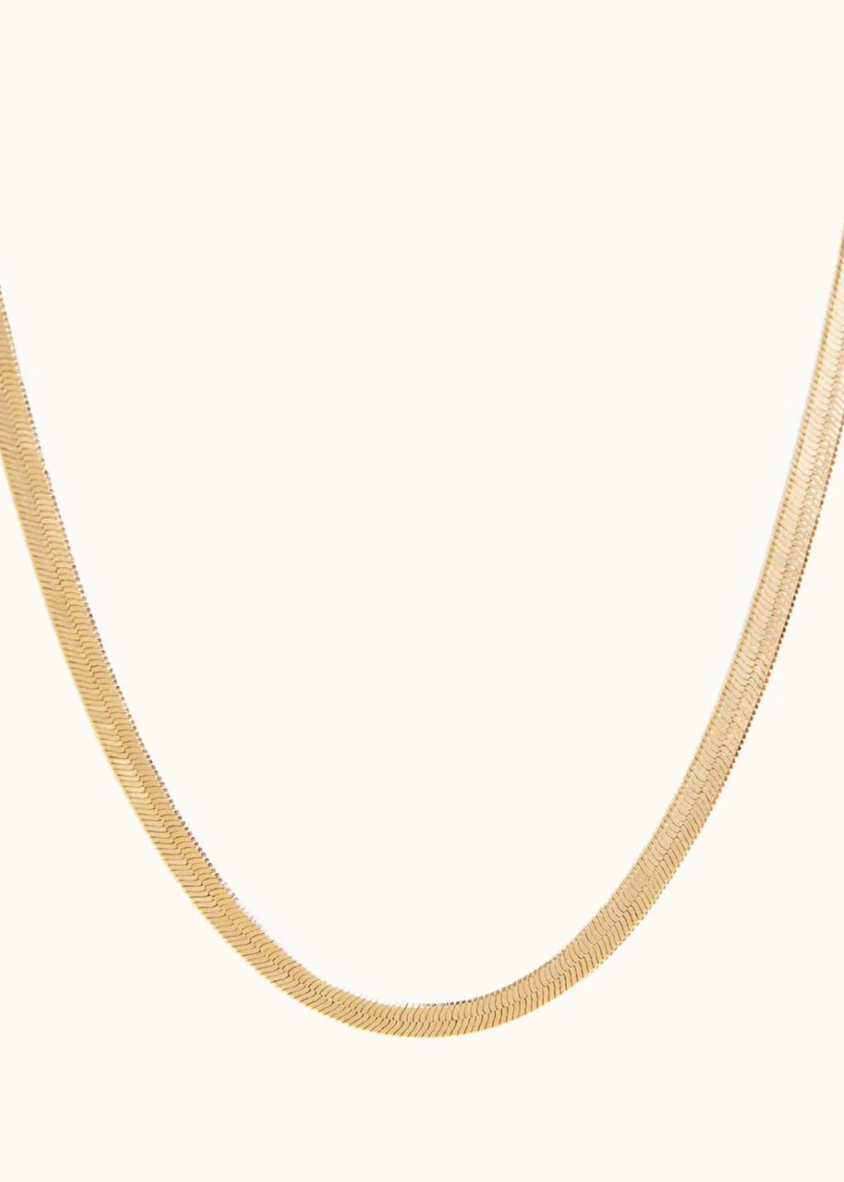 Elitaire Boutique Herringbone Chain Necklace: Vermeil