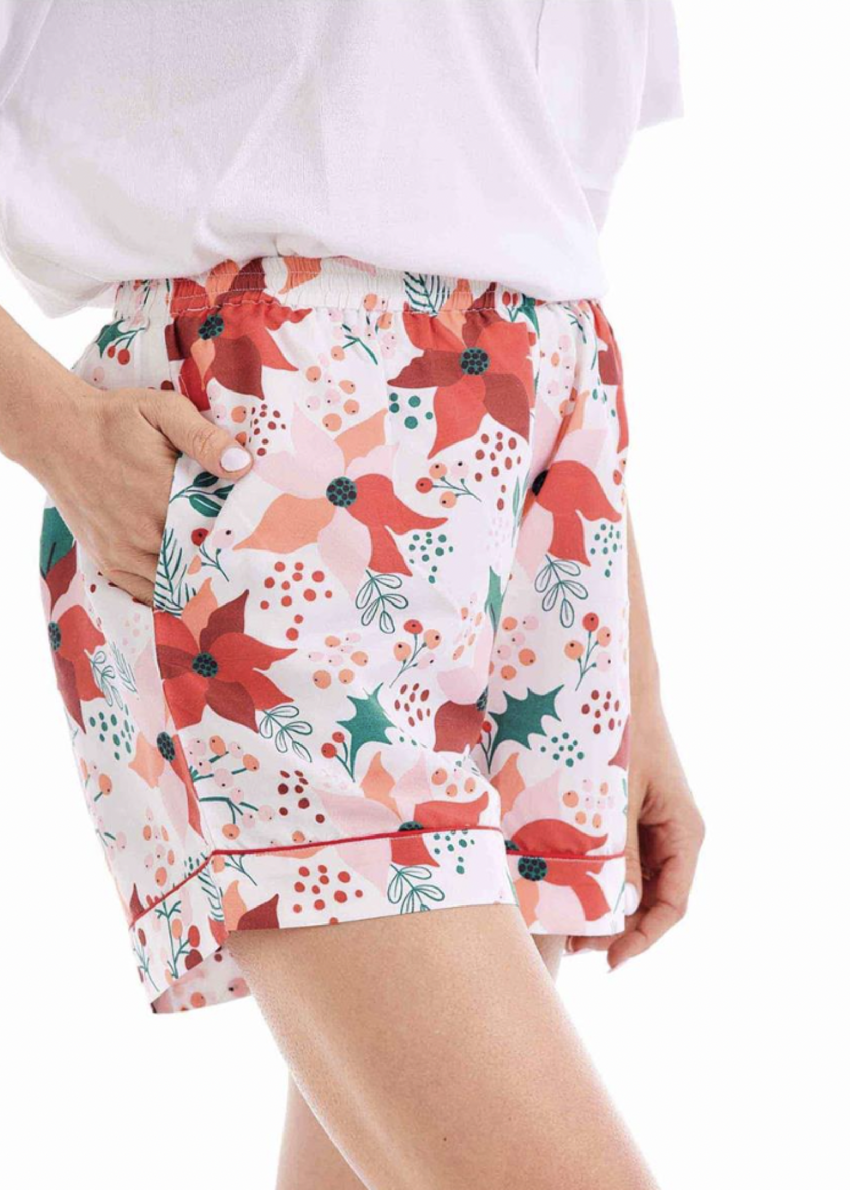 Elitaire Boutique Poinsettia Pajama Short