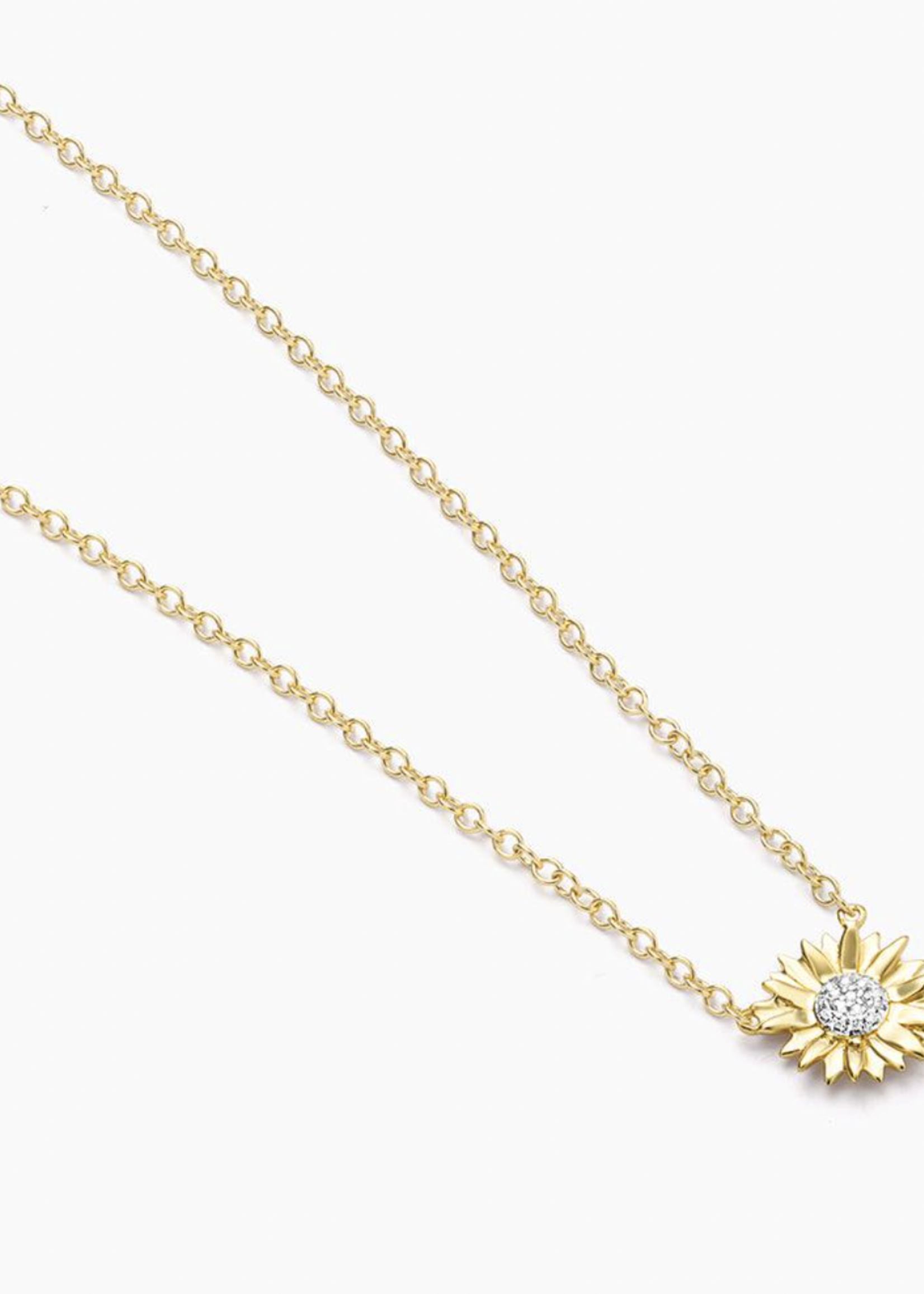 Elitaire Boutique Sunflower Diamond Pendant Necklace