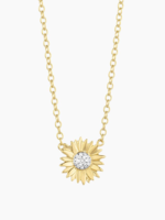 Elitaire Boutique Sunflower Diamond Pendant Necklace
